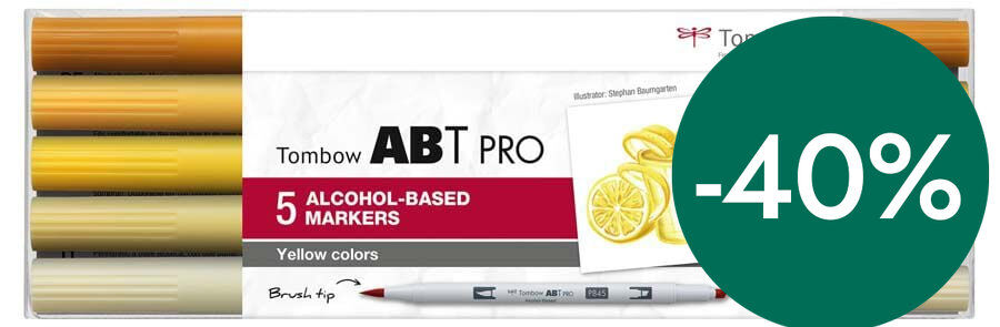 Retolador Tombow Abt Pro Dual Brush grocs 5 colors