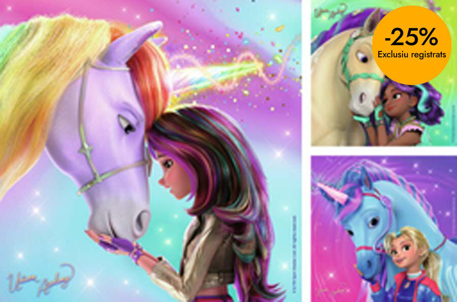 Puzle 3 x 49 piezas Unicorn Academy