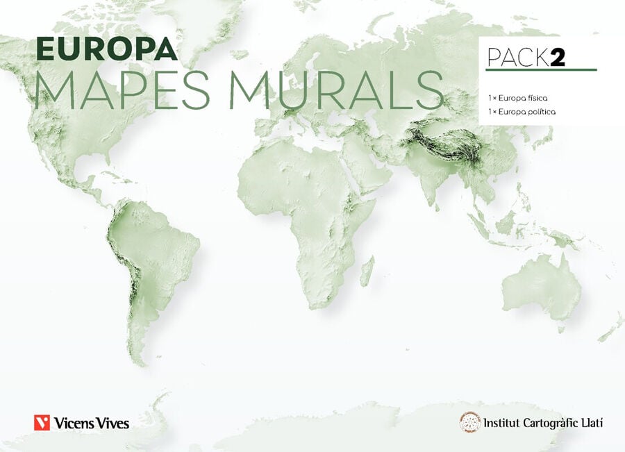 Pack 2 Mapes Murals Europa F&iacute;sica i Pol&iacute;tica