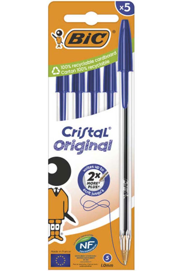 Bolígrafos Bic Cristal azul 5u