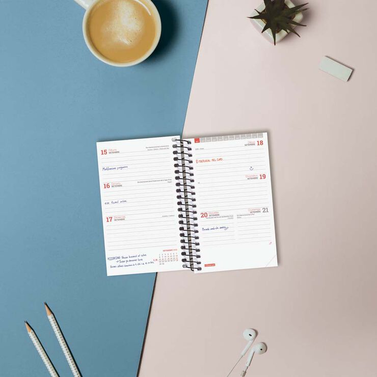 Agenda Finocam escolar espiral E3 setm/vista cat 2025-26 blau