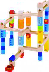 Circuito de madera Goki con canicas 55 piezas