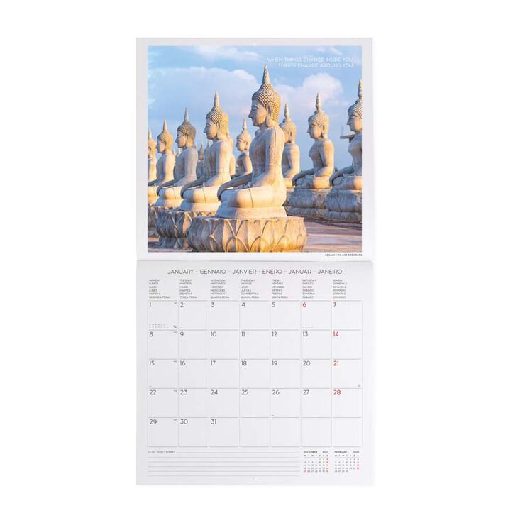 Calendario pared Legami 30X29 2024 Peace Of Mind
