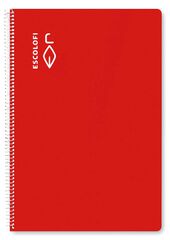 Libreta A5 espiral 50H ratlla horitzontal marge Escolofi Rojo