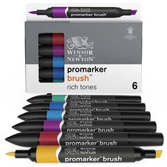 Retoladors Promaker Brush Winsor & Newton tons rics 6 colors