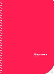 Libreta espiral Abacus A5 4x4 con margen 50 hojas Rojo 5U