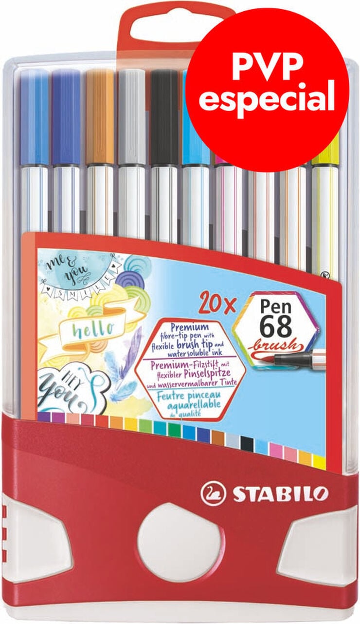 Retoladors Stabilo Pen68 Brush 20 colors