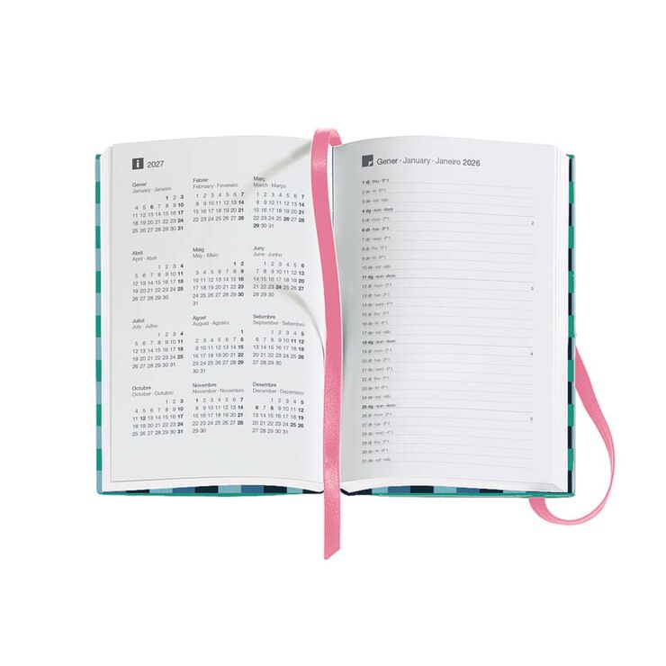 Agenda Miquelrius Passport 9x14 sem/vista catalán 2026 Color Block