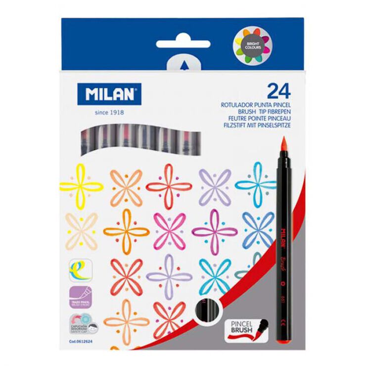 Rotuladores Pincel Milan 24 colores