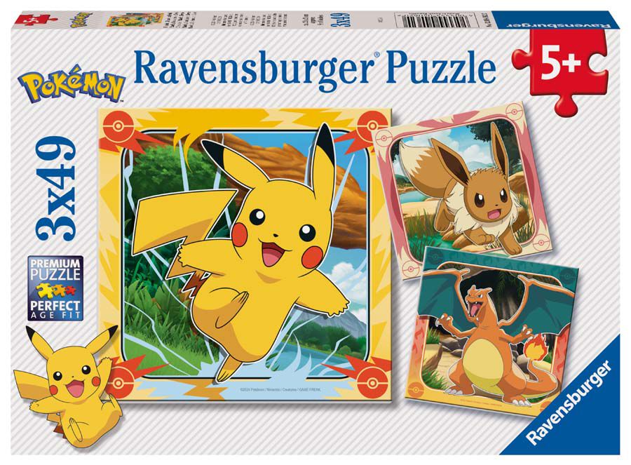 Puzle 3 x 49 piezas Pokmon
