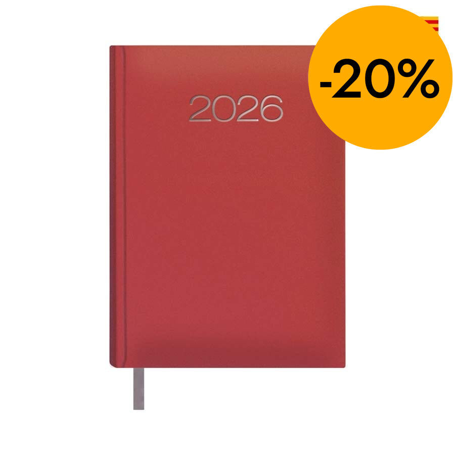 Agenda Dohe Lisboa 14x20 d&iacute;a/p&aacute;g catal&aacute;n 2026 rojo