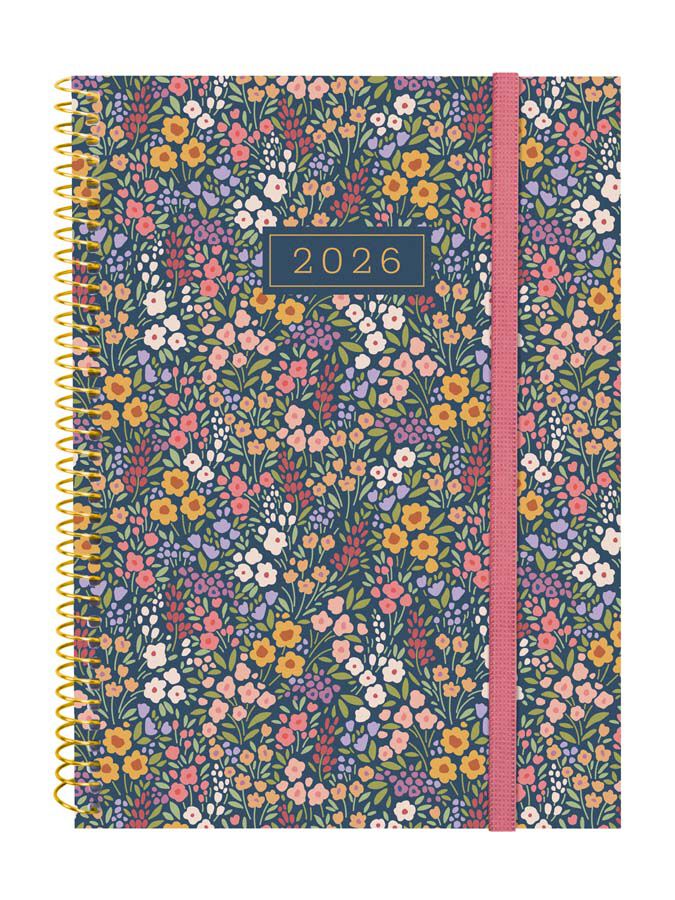 Agenda Finocam Design Collection E10 setm/vista horitzontal cas 2026 Flora