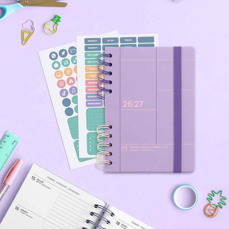 Agenda Escolar Activa W-O S/V Cat. 2026-2027 Malva