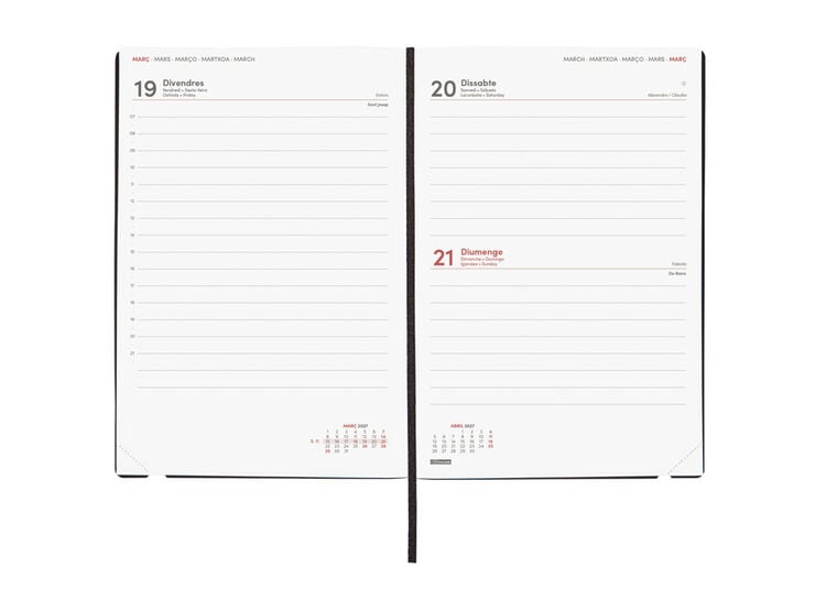 Agenda Finocam Mara D&iacute;a P&aacute;gina 2027 Catal&aacute;n Negro