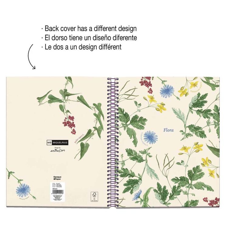 Notebook 4 A5 100 fulls 5x5 Miquelrius Botanical Mediterrani Flora