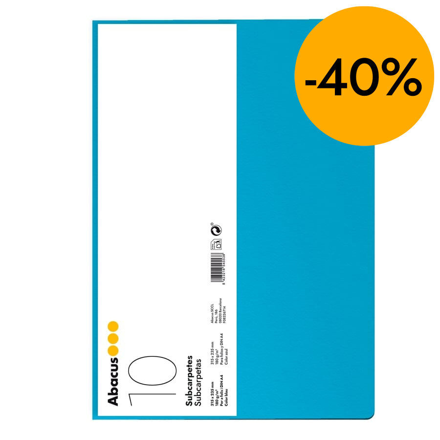 Subcarpeta Abacus A4 180g azul 10u