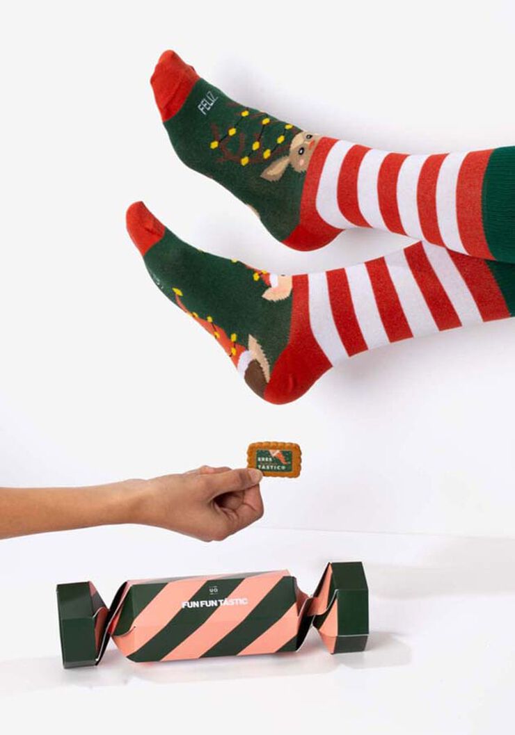 Pack Caramelo Calcetines + Galleta Navidad T42-46
