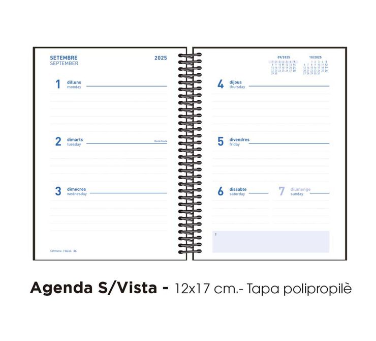 Agenda escolar Senfort 16 meses sem/vista catalán 2025-26 Garden planet