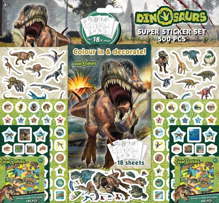 Dinosaurios. Super Set De 500 Pegatinas