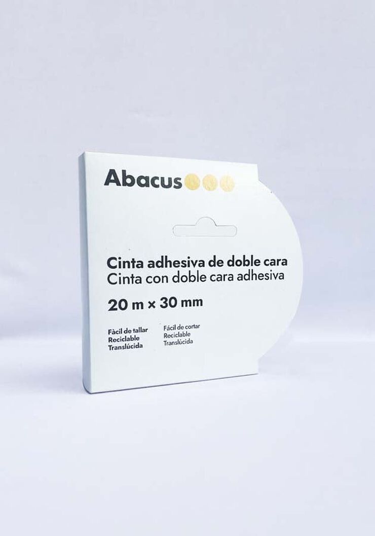 Cinta adhesiva doble cara tis&uacute; Abacus 30mmx20m