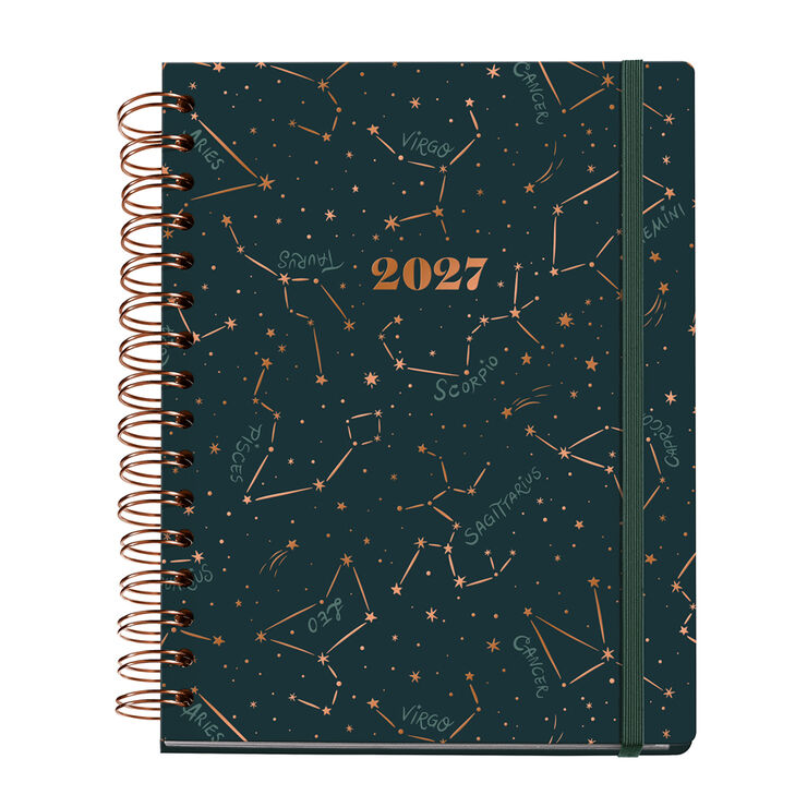Agenda Miquelrius Plus Wire-O Dia P&agrave;gina Multiling&uuml;e Constellation 2027 Multicolor