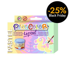 Tèmpera líquida Playcolor Pastel 6c.