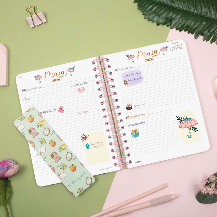 Agenda Finocam The Flower Journal E10 dia/pàg cat 2026 rosa