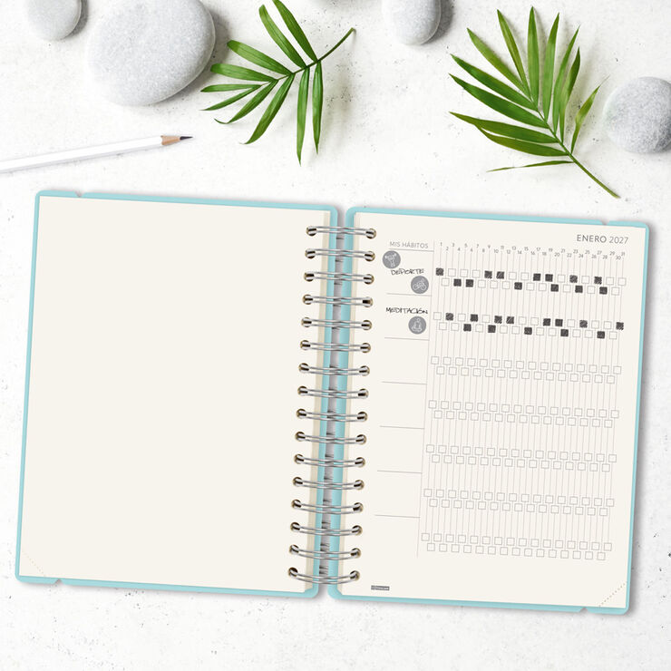 Agenda Finocam Haiku D&iacute;a P&aacute;gina 2027 Castellano Azul