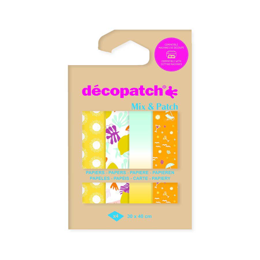 Papel D&eacute;copatch Mix & Patch Bonne Mine 4 hojas