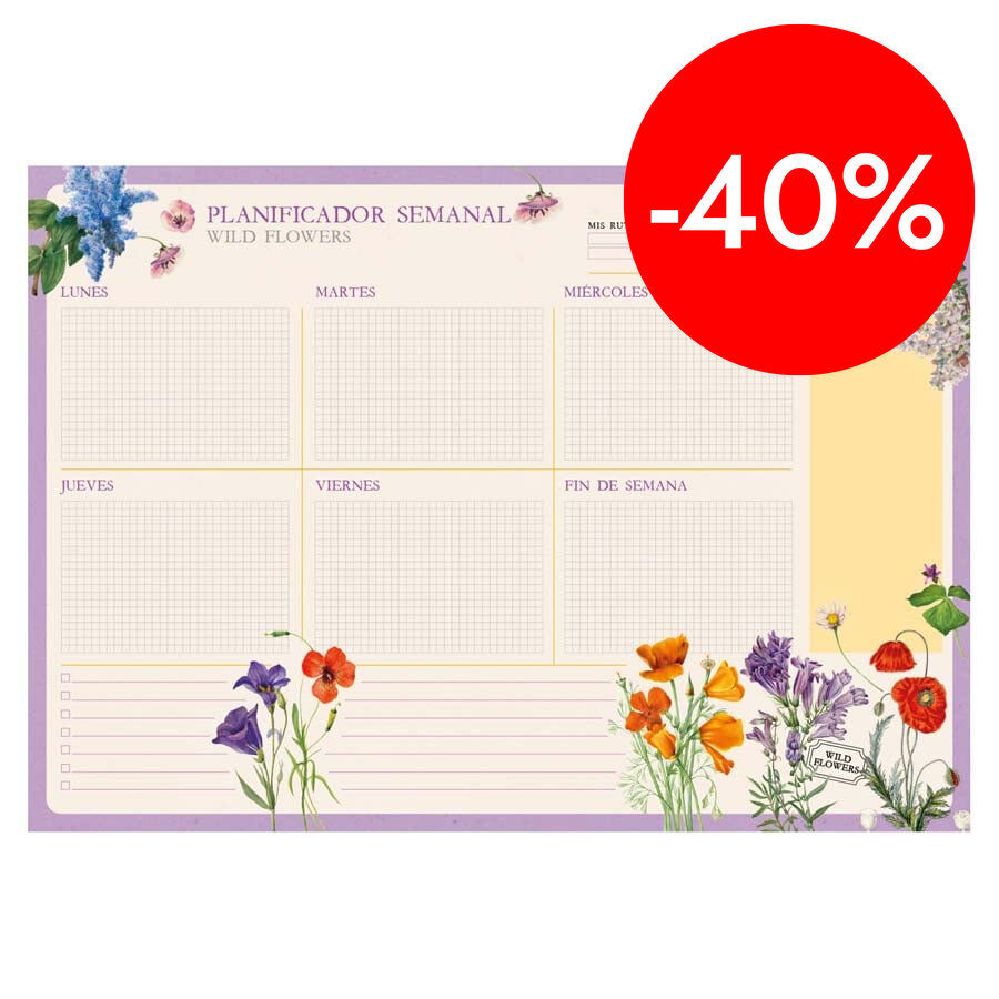 Planificador Semanal A3 Kokonote Botanical Wild Flowers Castellano