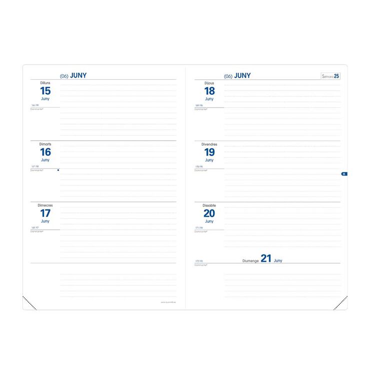Agenda escolar Quo Vadis Club A5+ sem/vista cat 2025-26 azul