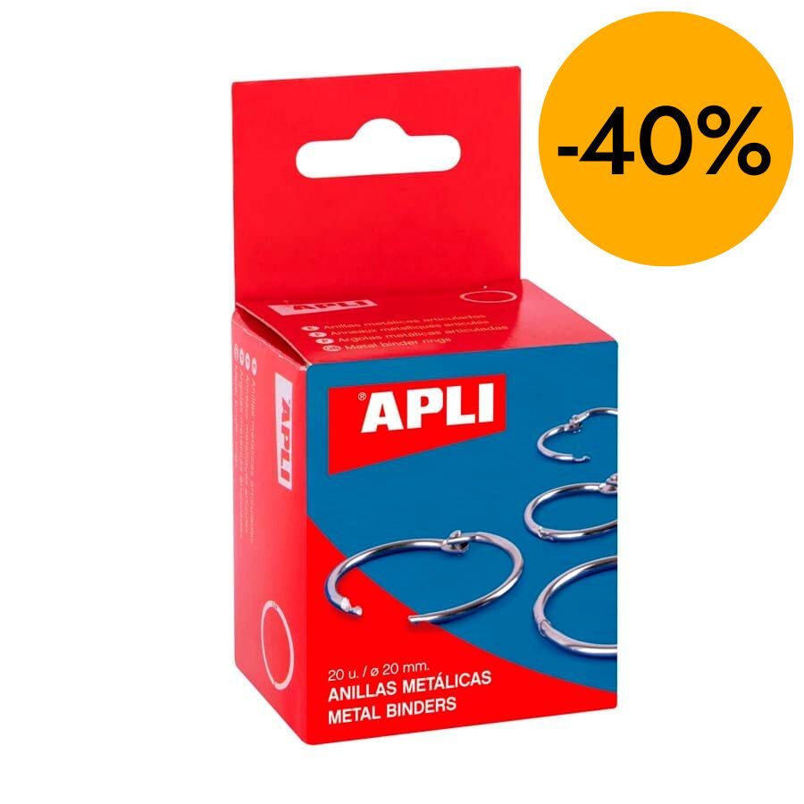 Anillas met&aacute;licas 20mm Apli 20u