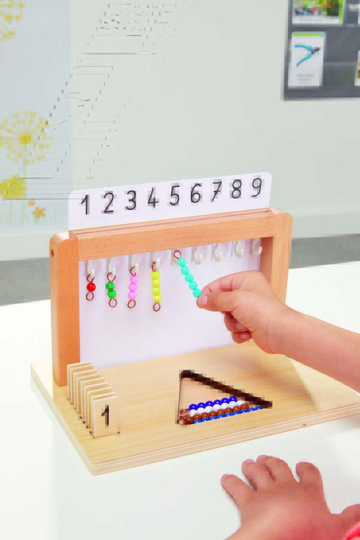 Montessori - Soporte de perlas - Actividades del 1 a 9