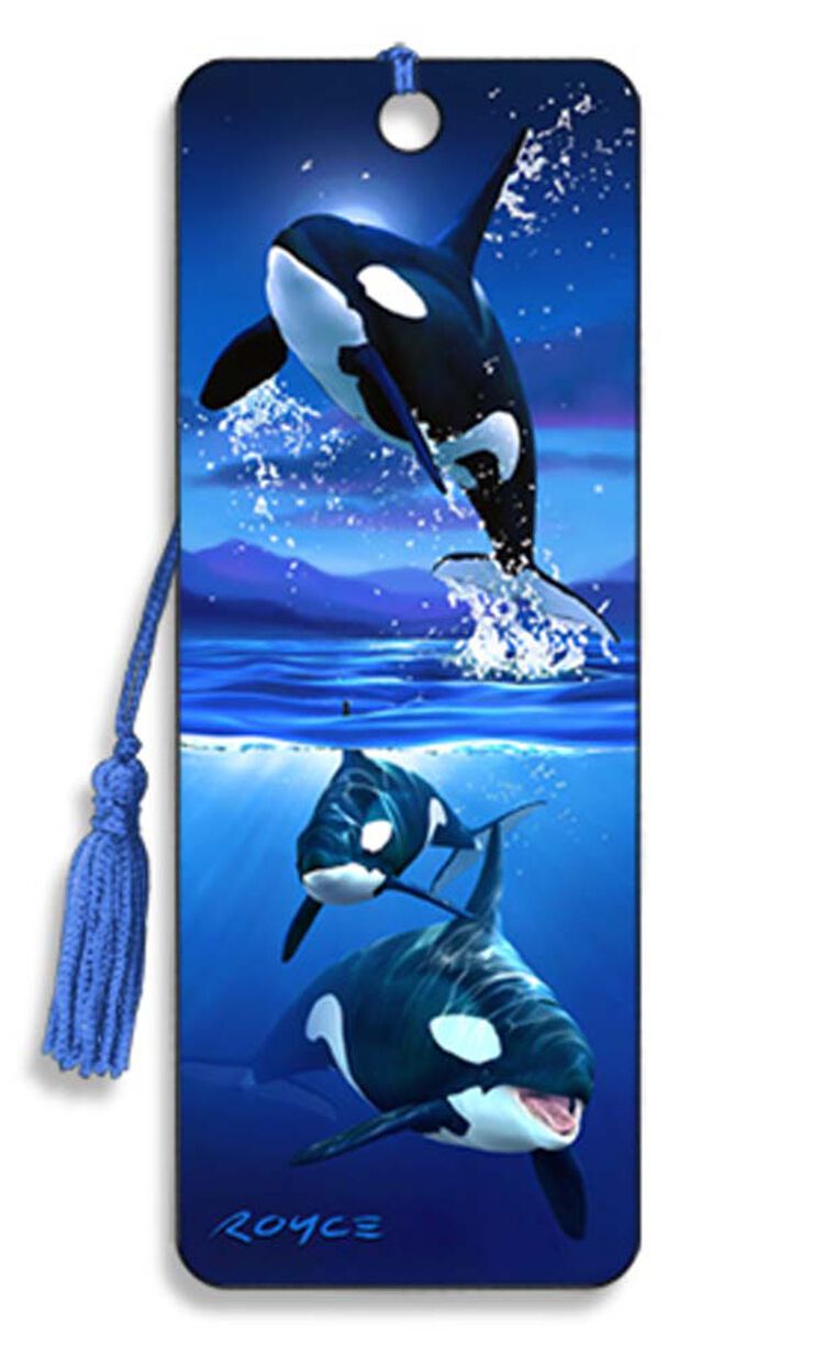 Marcapáginas 3D orcas