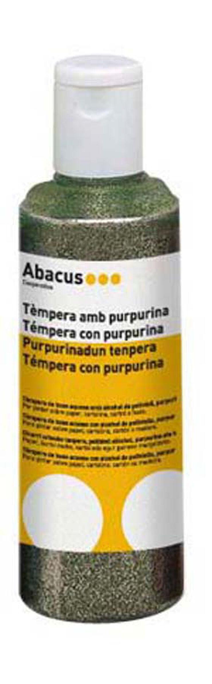 Témpera Abacus amb purpurina 250ml verde