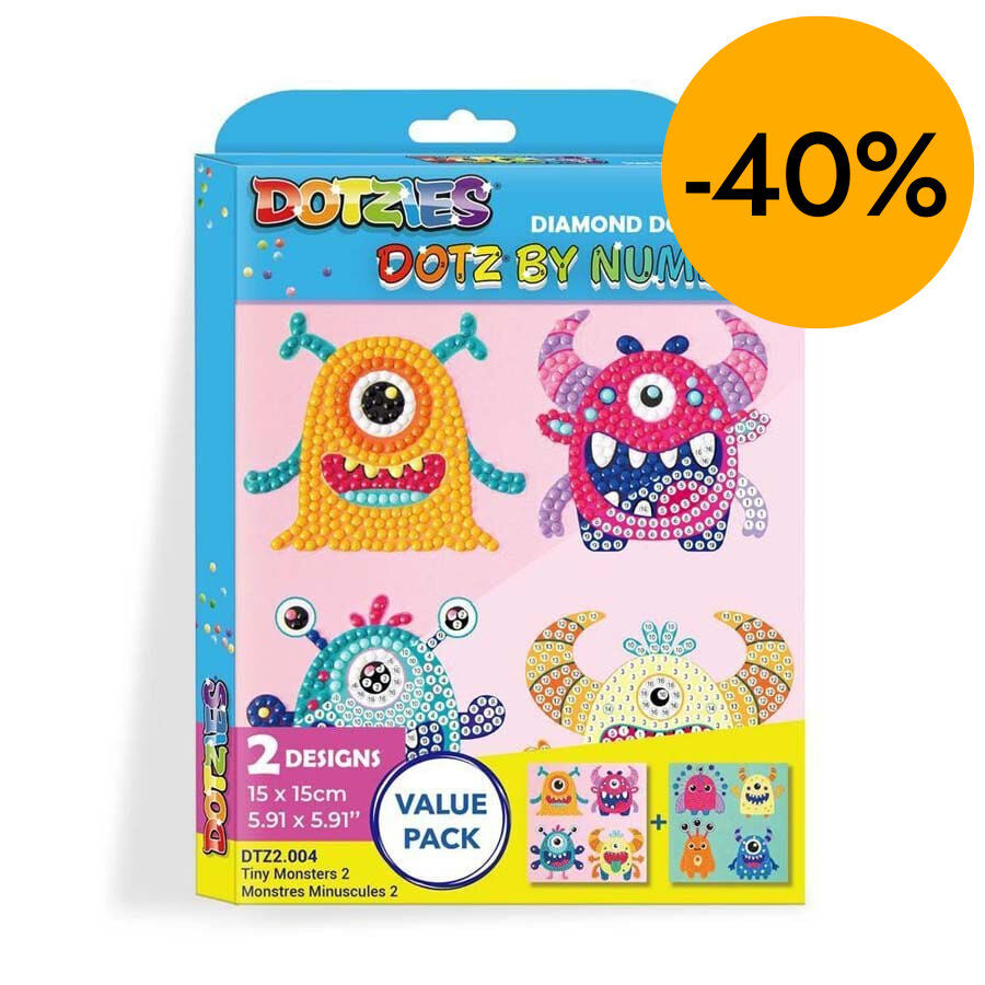 Pintura con diamantes Dotzies Dotz Monstruos 2u