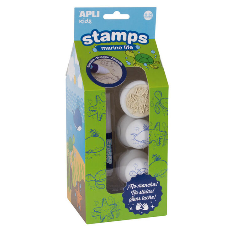 Juego de sellos Apli Stamps Baby vida marina