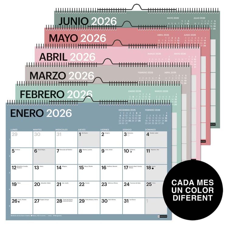 Calendari Miquelrius paret A4 2026 castellà Chromat