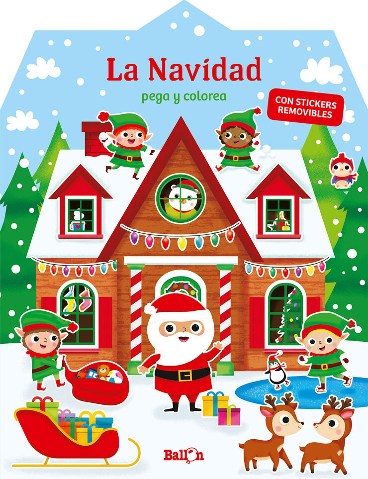 La Navidad. Pega y colorea