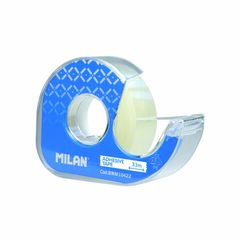 Cinta adhesiva transparente 19mmx3m + dispensador Milan