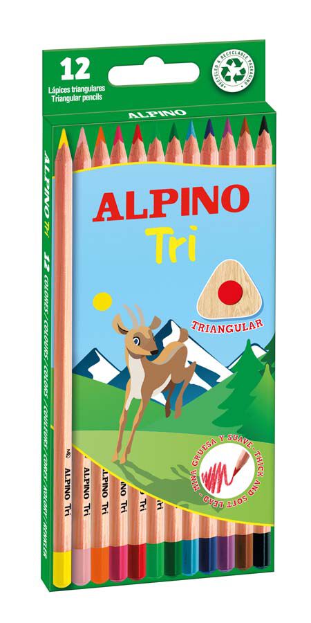 L&aacute;pices de colores Alpino Tri 12 colores