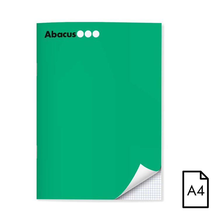 Libreta grapada Abacus A4 48 hojas 4x4 verde