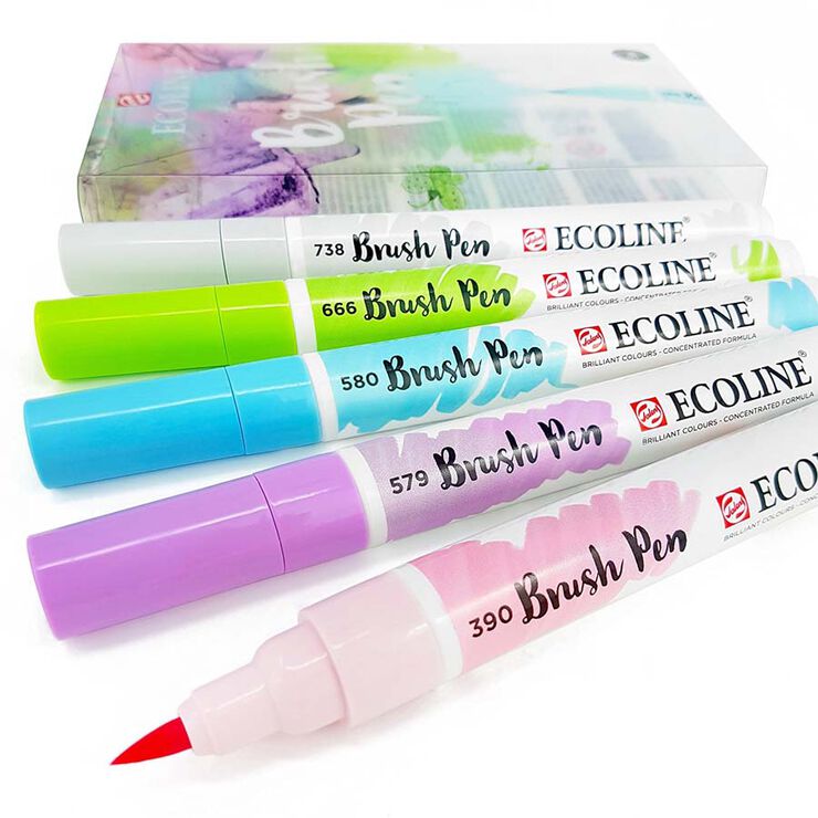 Retolador pinzell Talens Ecoline pastel 5 colors