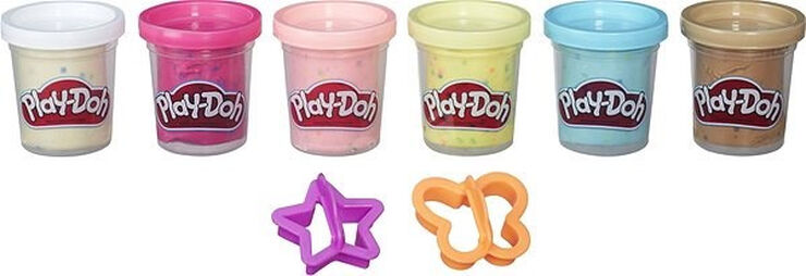 Play-Doh Confetti Pack de 6 botes + herramientas