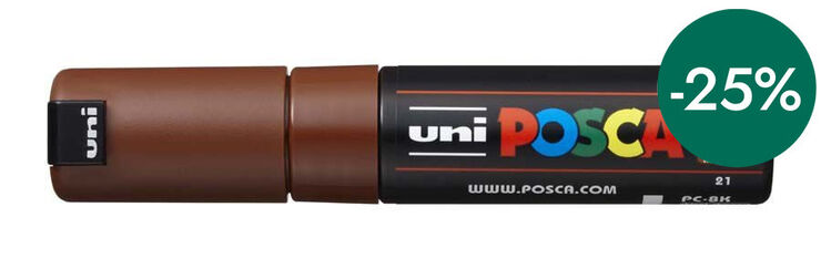 Rotulador Posca PC-8K 8mm marrón