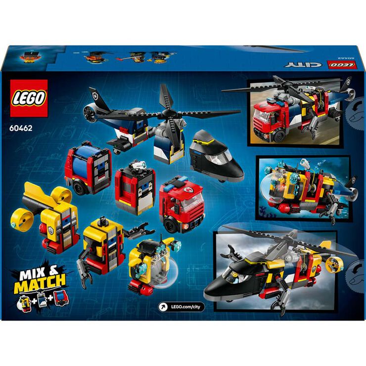 LEGO® LEGO City Remix: Helicóptero, Camión de Bomberos y Submarino 60462