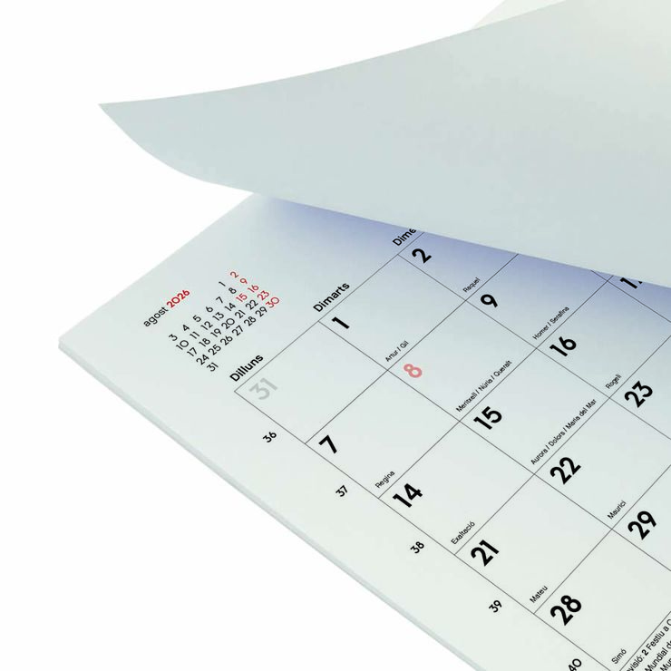 Calendario Bloc Im&aacute;n Finocam 16M 21x15cm Catal&aacute;n 2026-27