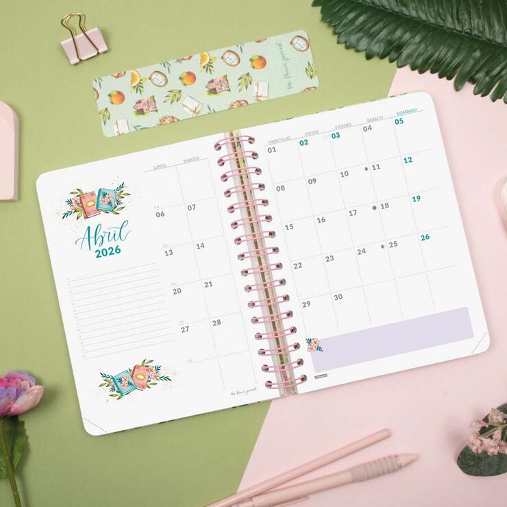 Agenda Finocam The Flower Journal E10 dia/pàg cas 2026 rosa