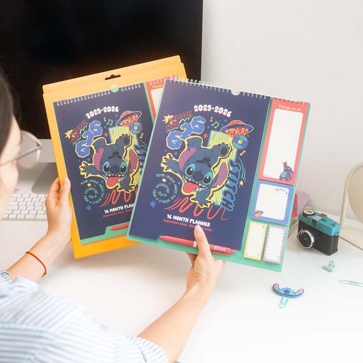 Planificador 16 mesos mes/vista mult 2025-26 Disney Stitch