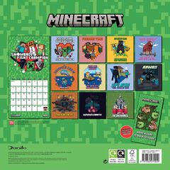 Calendario Pared 2025 30x30cm Minecraft